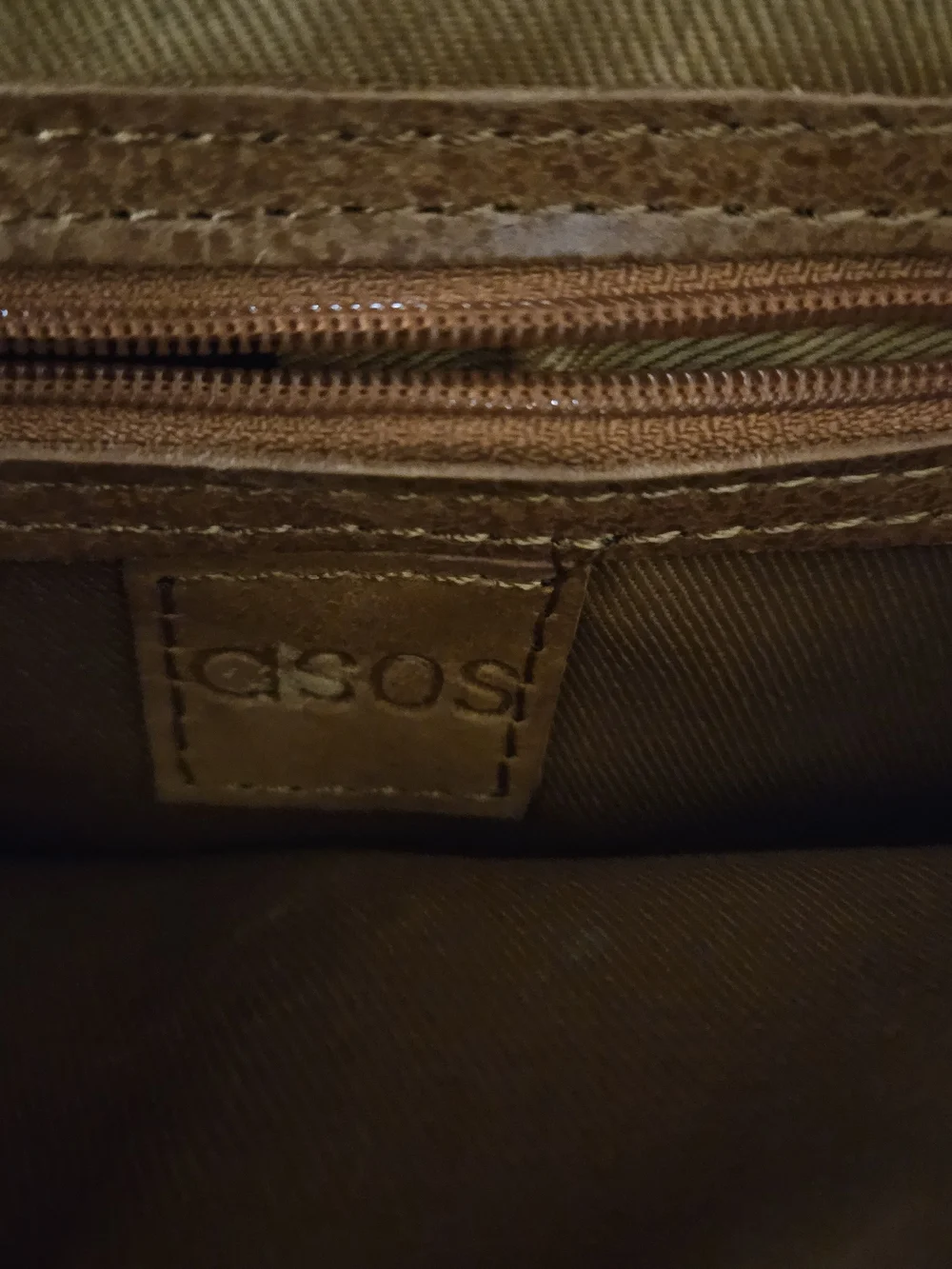 Vintage Asos Suede and Leather Crossbody Purse in Tan - Picture 5 of 6